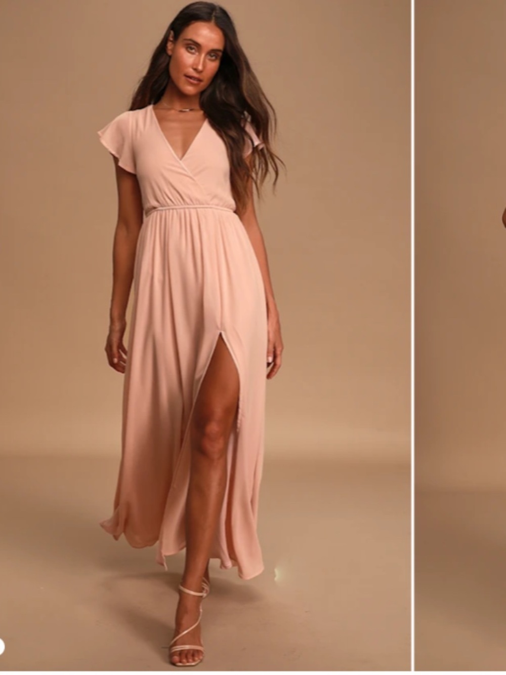LULU's Chic Bridesmaid Prom Wedding Flowy Romantic Elegant Sexy Maxi Dress